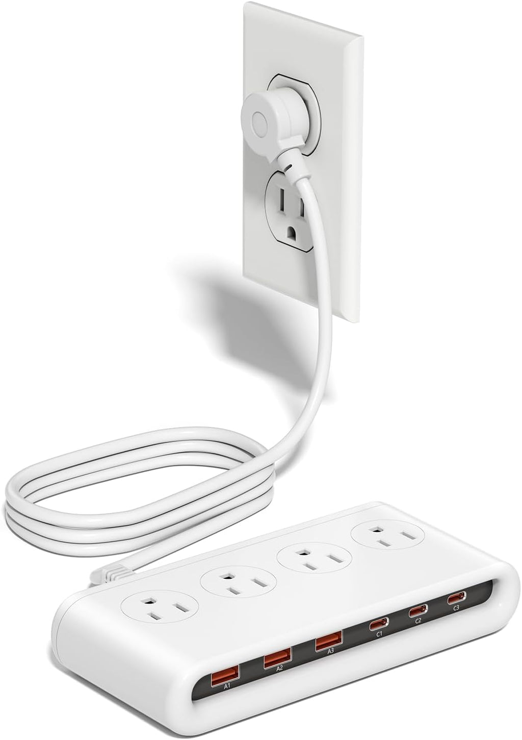 Regleta de alimentación 10 en 1 con puertos USB C, USB de 35 W