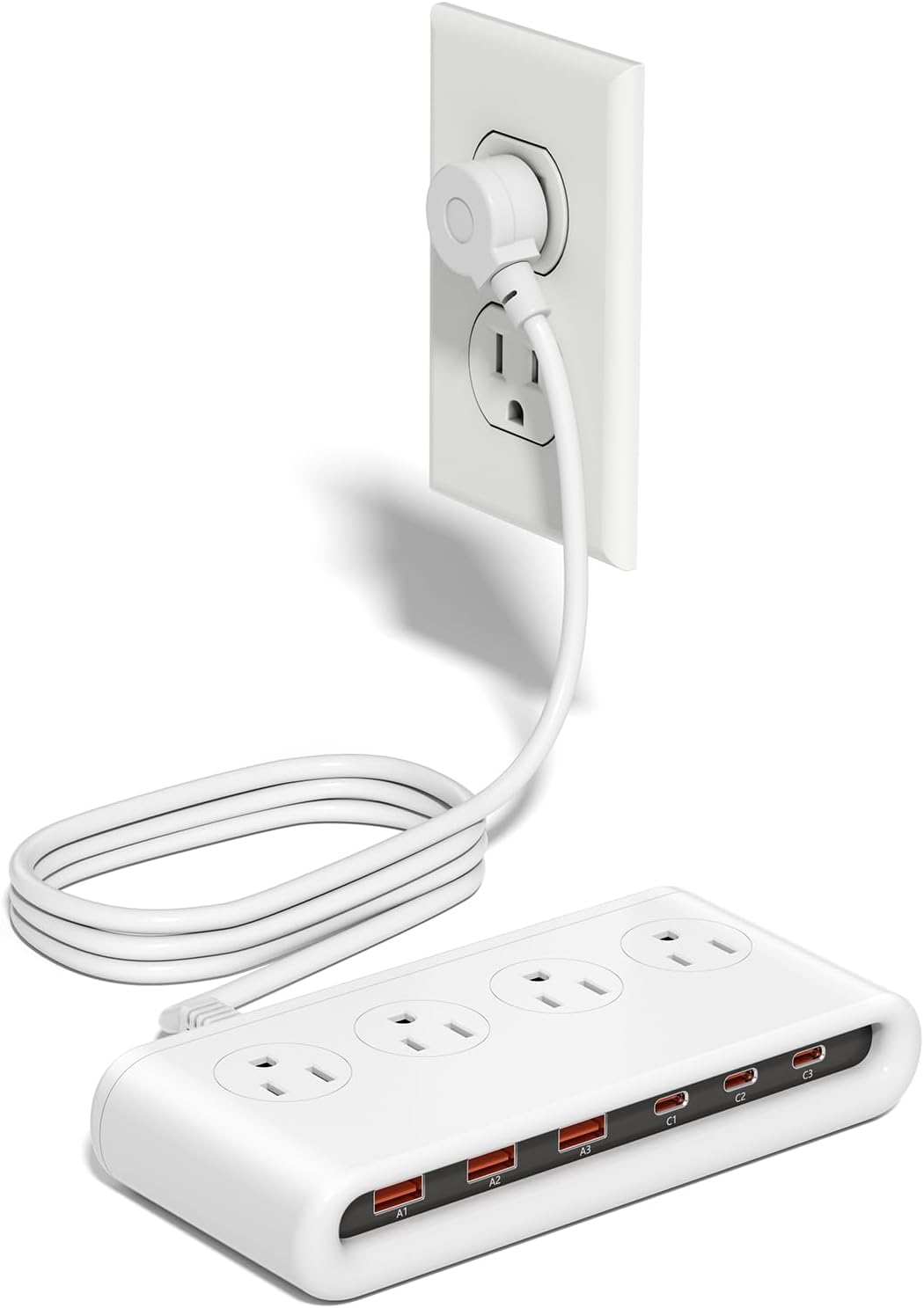 Regleta de alimentación 10 en 1 con puertos USB C, USB de 35 W