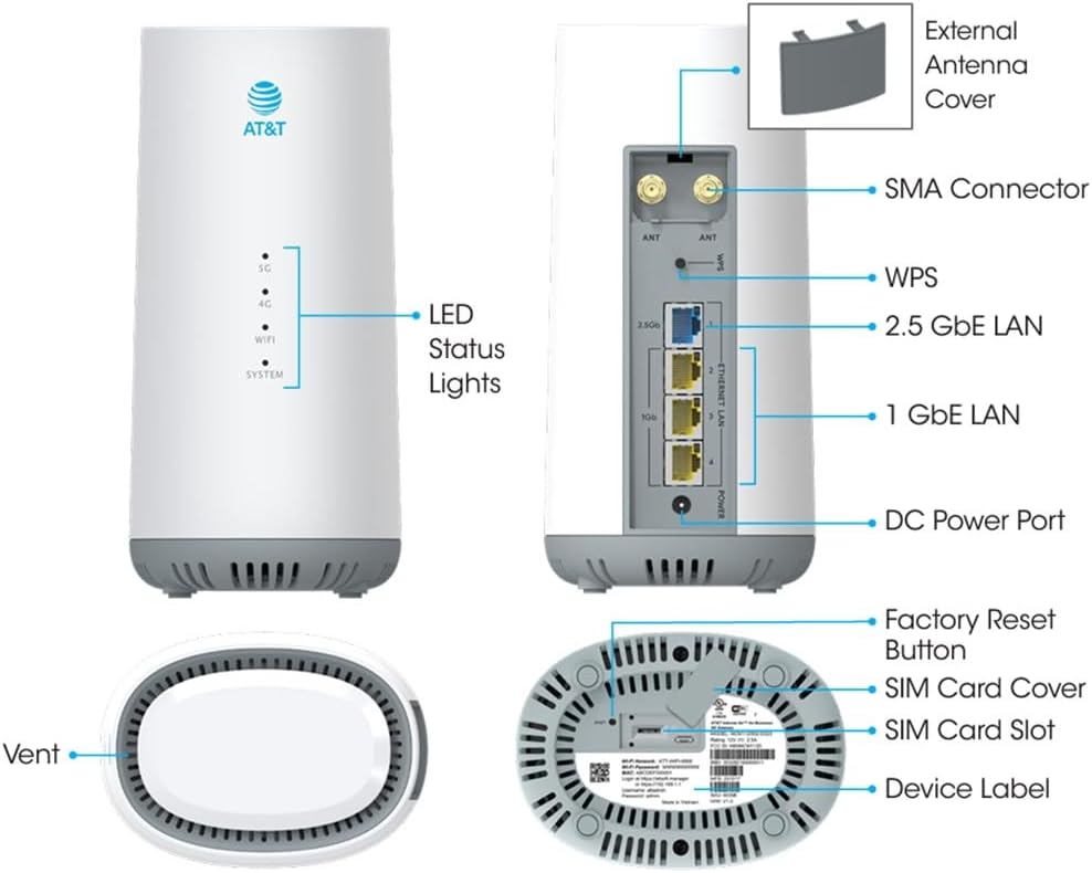 AT&amp;T Internet Air 5G Gateway - Hotspot 5G de alta velocidad par...