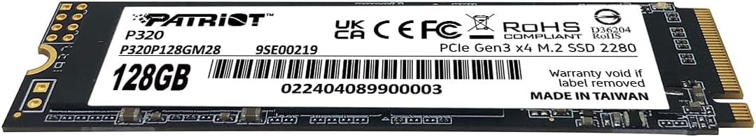 Patriot Memory P320 SSD interno de 128 GB - NVMe PCIe Gen 3x4 - M.2...