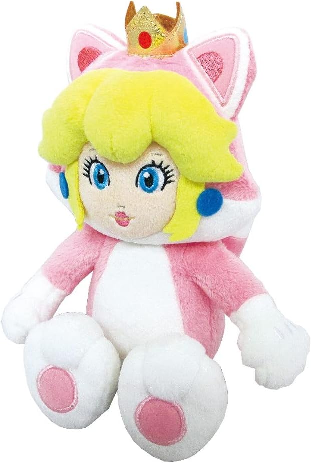 Peluche Little Buddy Super Mario Neko Cat Peach de 10 pulgadas