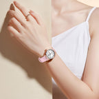 OLEVS Relojes de cuero para mujer lujo moda vestir impermeable cuarzo