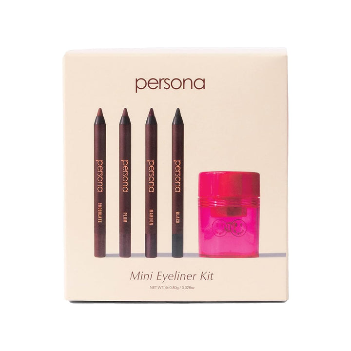 PERSONA Cosmetics - Kit de delineador de ojos + sacapuntas | 4 mini...