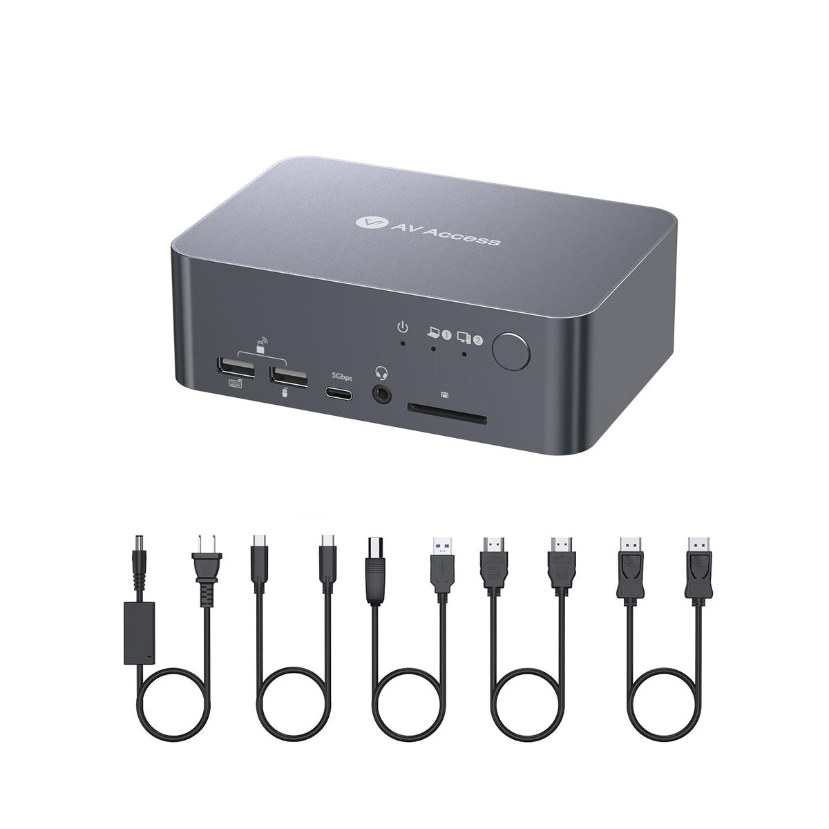 Conmutador KVM de acceso AV USB C Estación de acoplamiento Monitore...