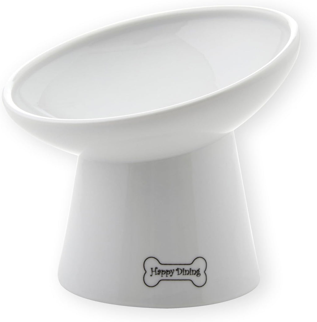 Necoichi - Cuenco elevado para comida para perros, inclinado 15° (perro, inclinado extraancho)