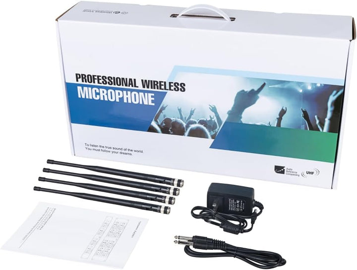Tbaxo Sistema de micrófono inalámbrico 6 canales Lavalier Mic Bodyp...