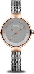 Reloj Bering para mujer con movimiento solar - Colección Solar con acero inoxidable y cristal de zafiro 14631-XXX Pulseras de reloj