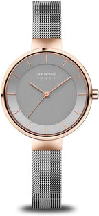 Reloj Bering para mujer con movimiento solar - Colección Solar con acero inoxidable y cristal de zafiro 14631-XXX Pulseras de reloj