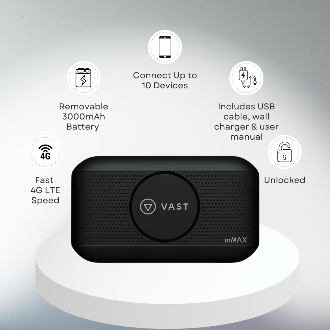 Vast H1 4G LTE MiFi Mobile WiFi Hotspot Router - GSM