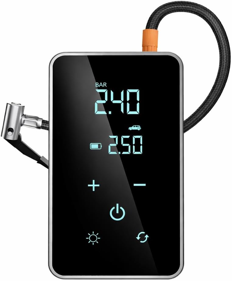 Inflador de neumáticos portátil de doble pantalla, monitor de presi...