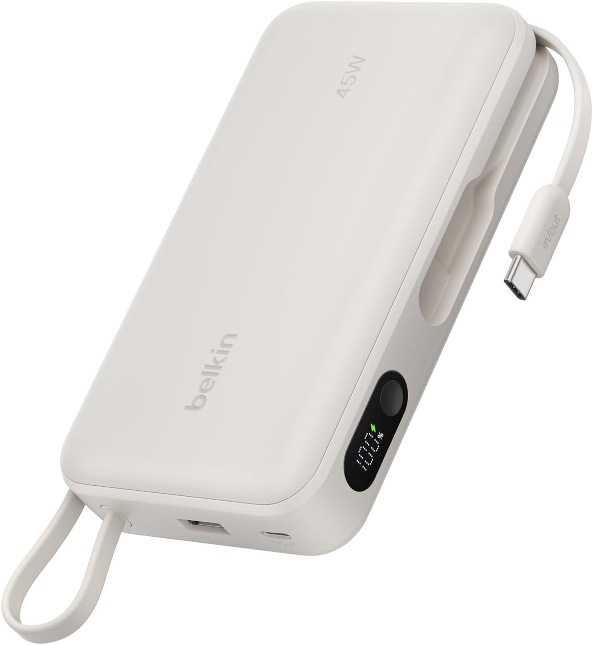 Belkin 20000mAh 45W Cargador portátil Power Bank con cable USB C in...