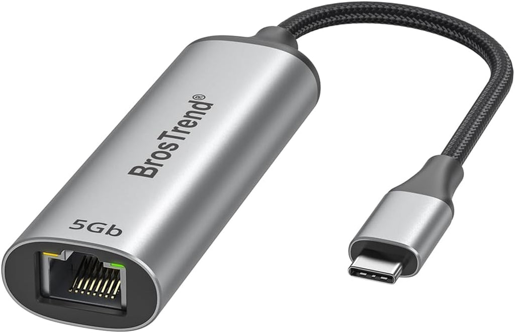 BrosTrend Adaptador USB C a Ethernet de 5 Gb para Windows, MacOS iOS, Plug