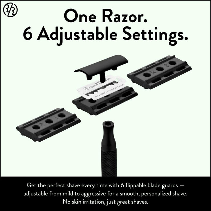 Maquinilla de afeitar de seguridad Rockwell Razors 6S de acero inox...