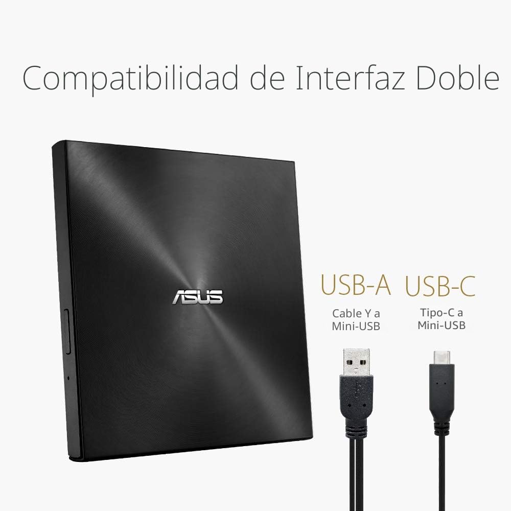 ASUS ZenDrive Negro 13mm Externo 8X DVD\/Grabador +\/-RW con Soport...