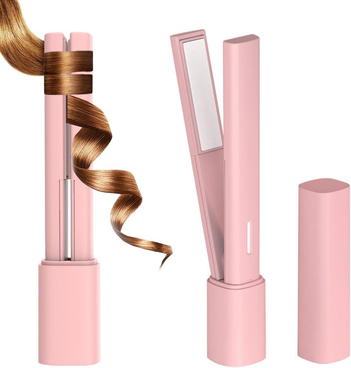 HUAJUN Mini alisador de pelo USB, 2 en 1, pequeña plancha plana por...