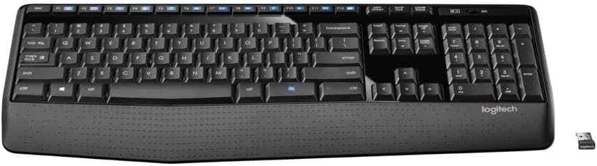 Logitech Teclado inalámbrico K345 - Teclado de tamaño completo con...