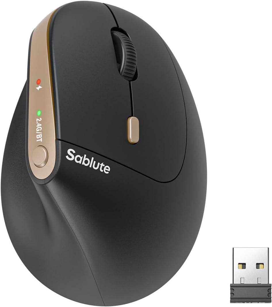 SABLUTE Ratón ergonómico MAM3, ratón inalámbrico para manos pequeñas