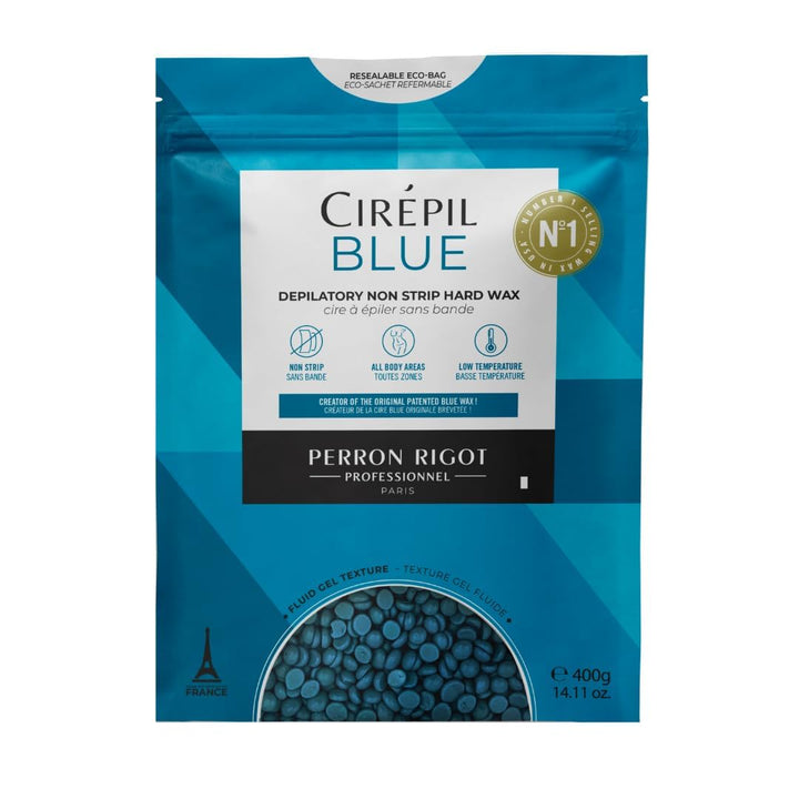 Cirepil - Azul - Bolsa de 400g \/ 14.11 oz de Perlas de Cera Dura -...