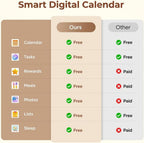 Calendario digital de 27 pulgadas, planificador familiar inteligente