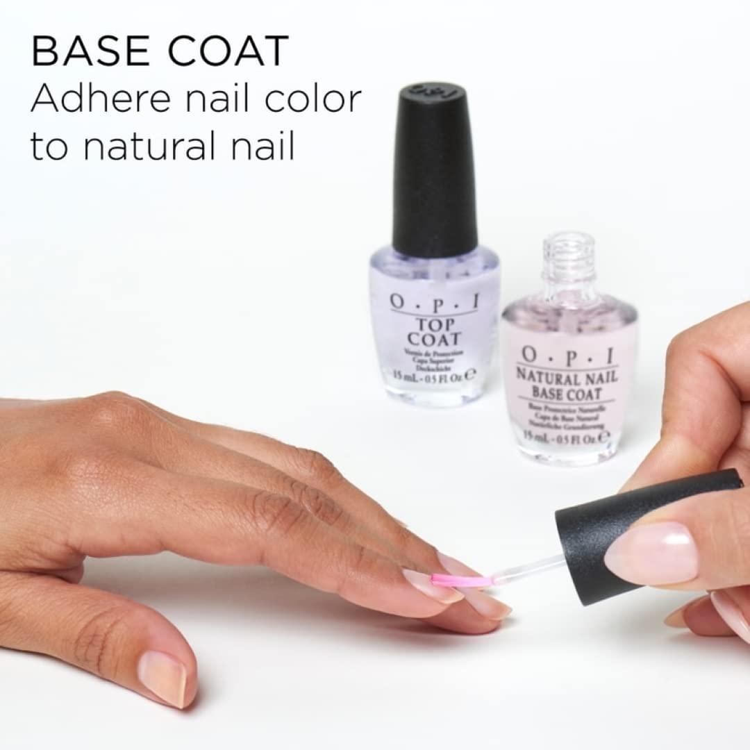 OPI Esmalte de uñas superior y capa base, brillo protector de alto...