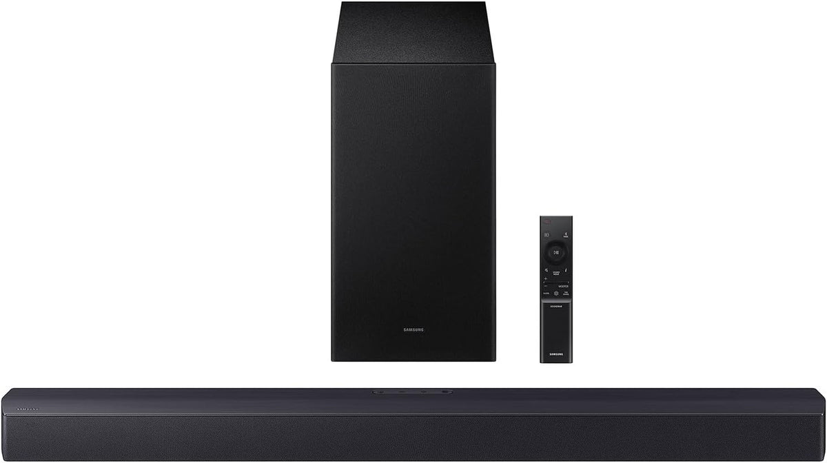 Samsung Barra de sonido de la serie B HW-B550F 2.1 ch DTS Virtual:X Barra de sonido con subwoofer (modelo 2025) Modo de mejora de voz, refuerzo de graves, sonido adaptativo