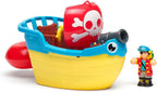 Wow Toys Pip The Pirate Ship - Barco pirata alimentado por fricción con figuras y cañón | Sin baterías, juguete duradero de baño o sala de juegos para niños pequeños de 1 a 5 años
