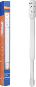 Extensor de tomacorriente: cuenta con 2 USB-A, 2 salidas USB-C y 6 salidas de CA, se extiende de 22 a 35 pulgadas, gira 360° de acceso de difícil acceso, enchufes de pared, mesitas de noche, sofás