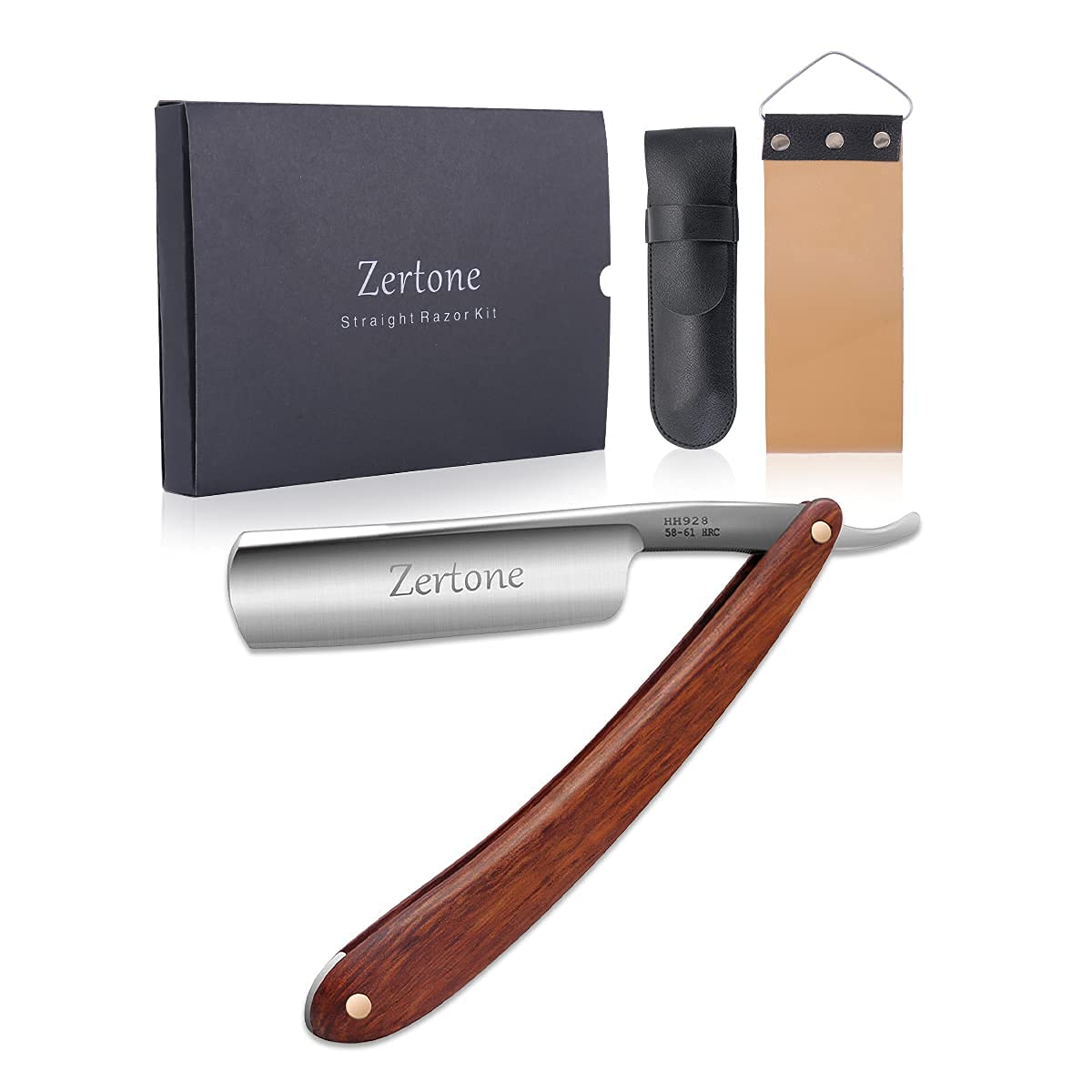 Zertone Kit de maquinillas de afeitar rectas para hombres con punzó...
