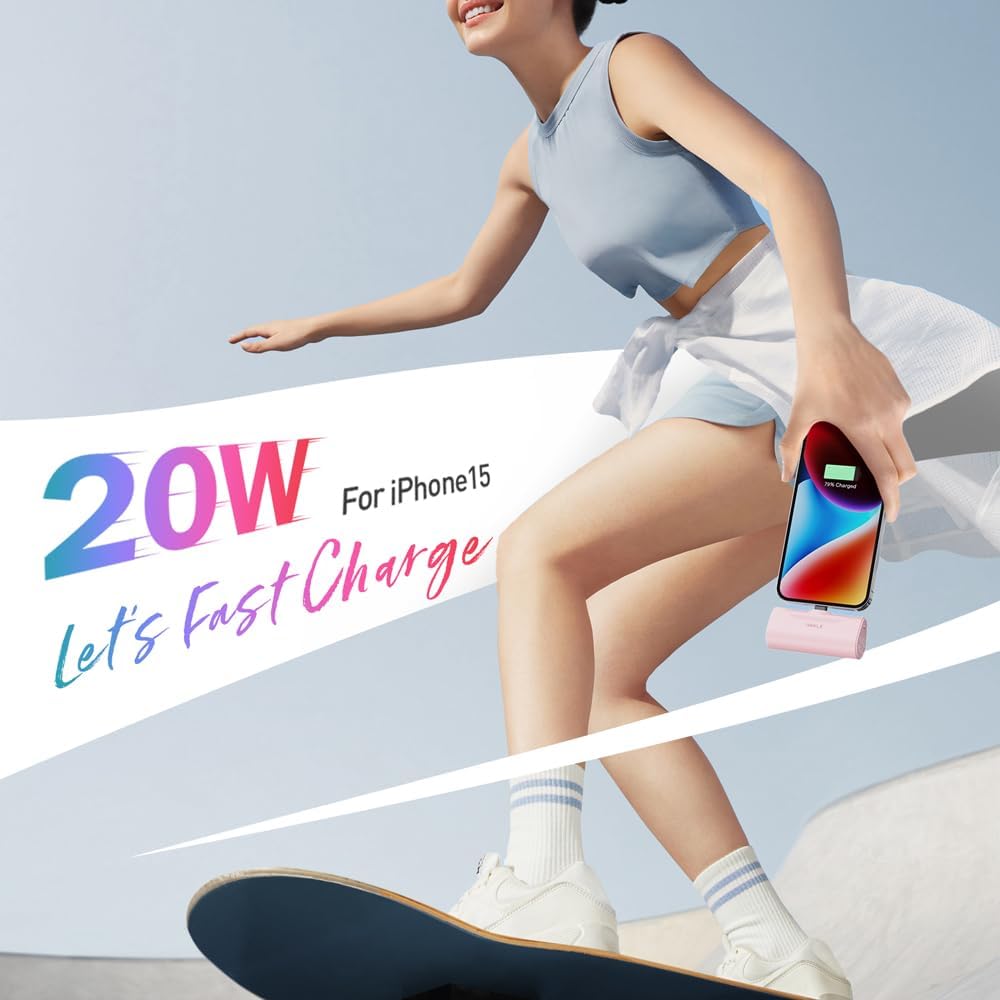 iWALK Cargador portátil de 4500 mAh 20 W USB C de carga rápida comp...