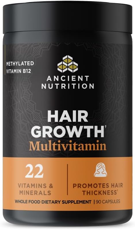 Ancient Nutrition Multivitamínico para el crecimiento del cabello \...