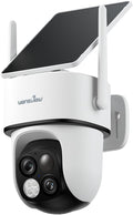Wansview Cámara solar inalámbrica para exteriores, lente dual 2K 360°, 2.4G, B7 1 paquete | Cámaras PTZ 2K para seguridad del hogar con panel solar/alimentada por batería, detección PIR