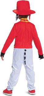 Disguise Disfraz de Patrulla Canina Marshall con sombrero y overol para niños, traje de personaje de película de Paw Patrol con insignia, talla grande (4-6)
