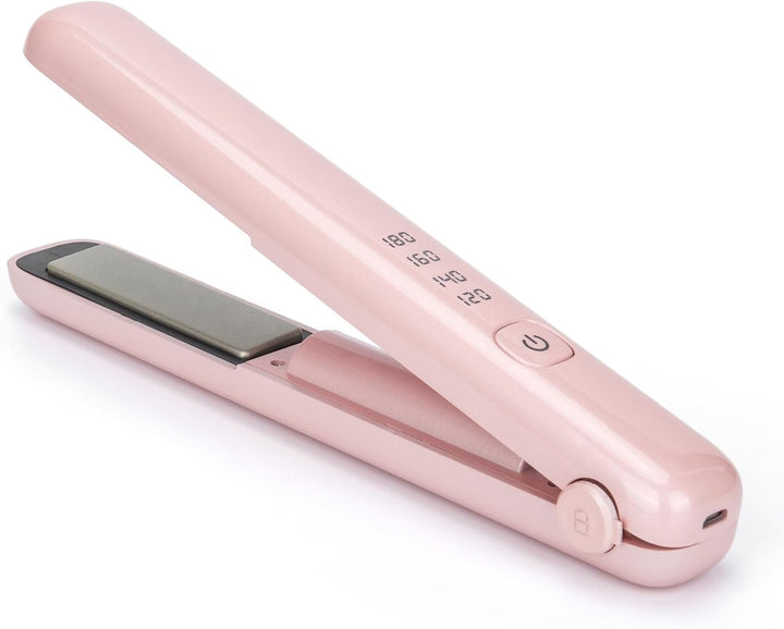Plancha de pelo inalámbrica y rizadora, recargable con tiempo de fu...