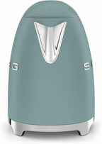 SMEG KLF03 - Hervidor eléctrico de 1,7 L (7 tazas), caldera de agua caliente retro para té y café, hervidor de cocción rápida, apagado automático, tapa abierta suave, base giratoria de 360°