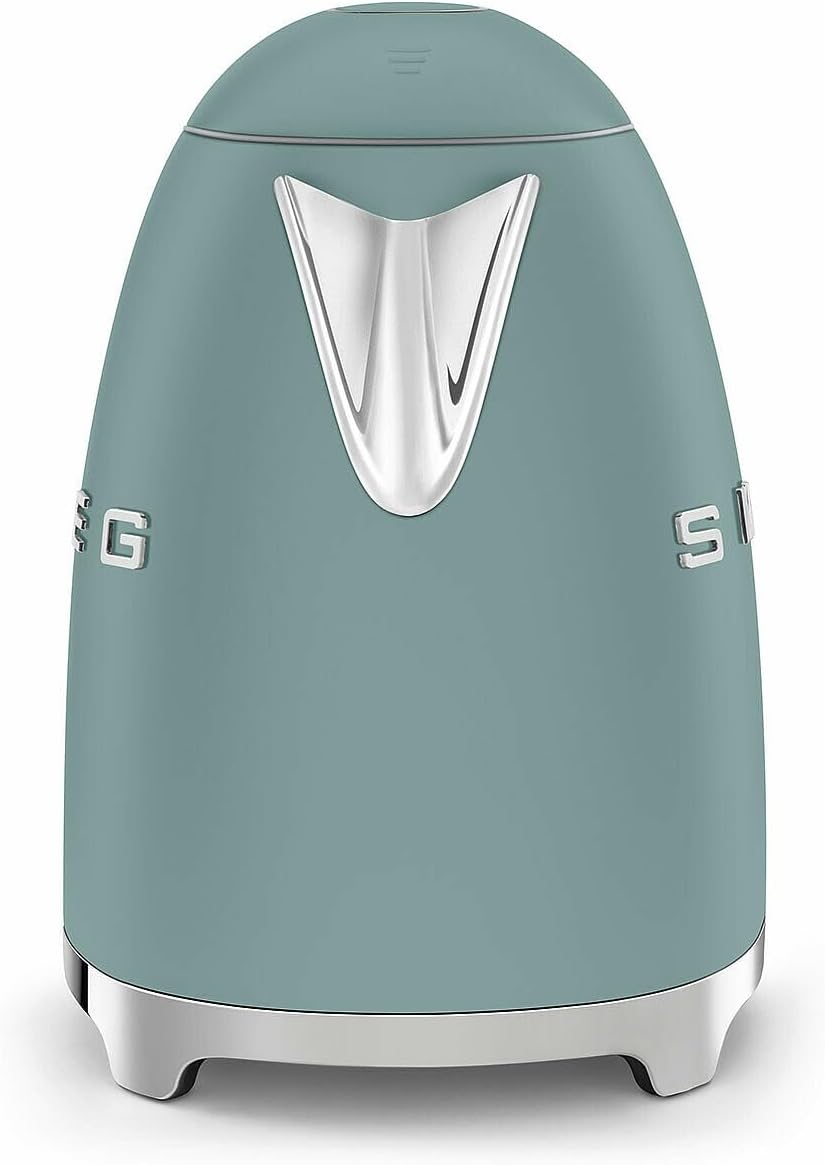 SMEG KLF03 - Hervidor eléctrico de 1,7 L (7 tazas), caldera de agua caliente retro para té y café, hervidor de cocción rápida, apagado automático, tapa abierta suave, base giratoria de 360°