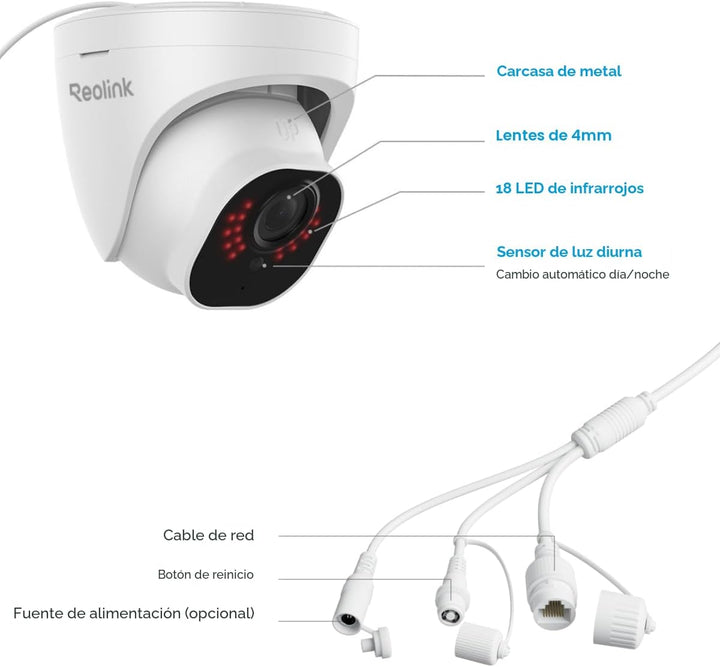 REOLINK Cámara de seguridad para exteriores, cámara de vigilancia I...