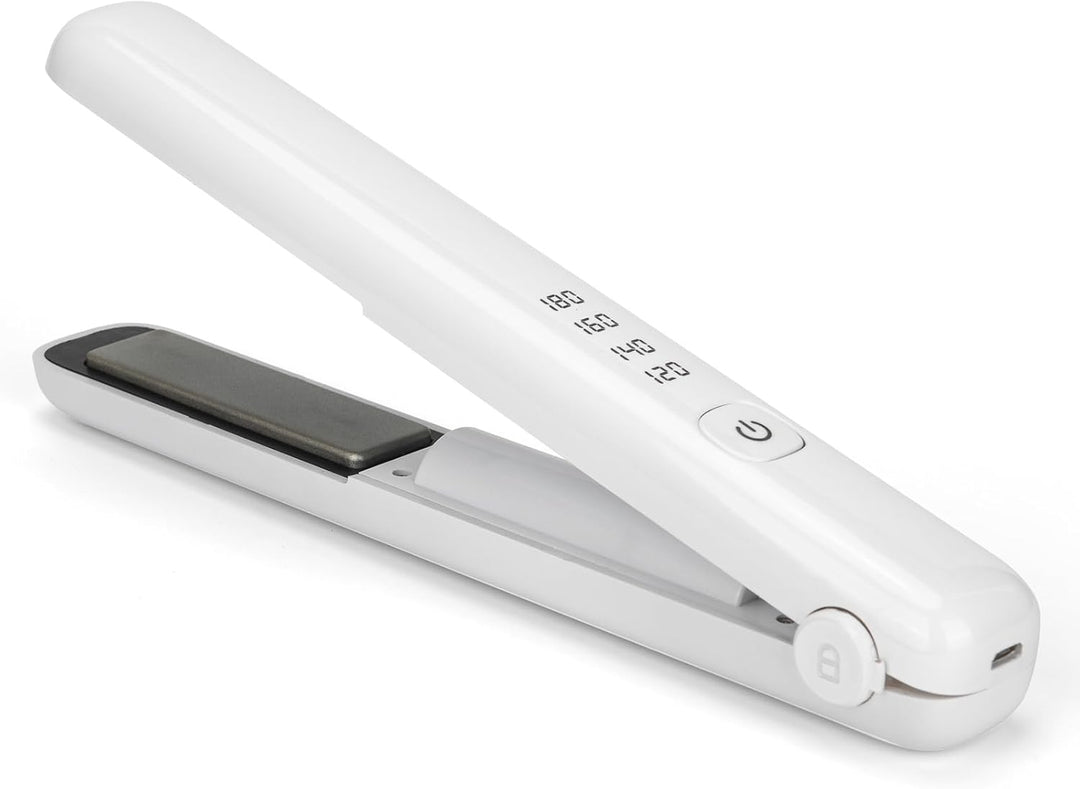 Plancha de pelo inalámbrica y rizadora, recargable con tiempo de fu...