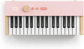 Teclado de piano para niños, piano digital de 32 teclas para niños, instrumento educativo musical para principiantes, mini teclado de madera para niños, rosa claro