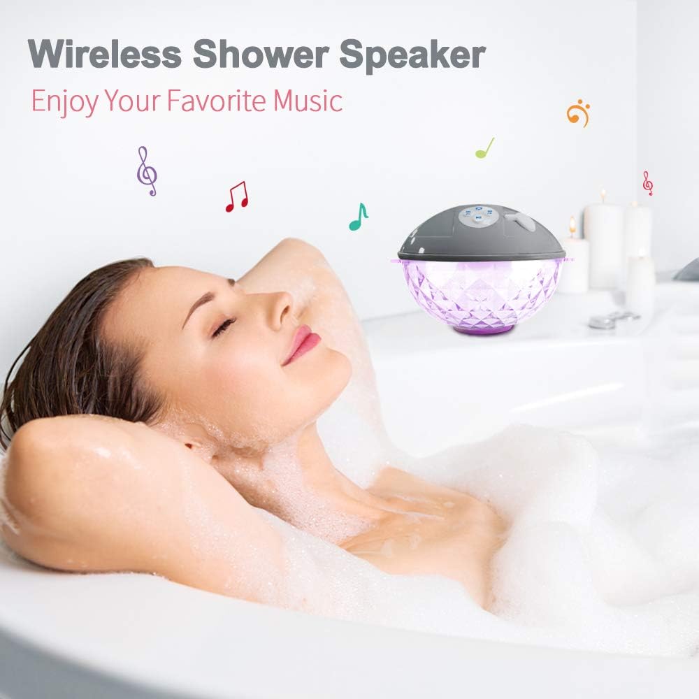 Blufree Altavoces Flotantes para Piscina con Luces Coloridas, Altav...