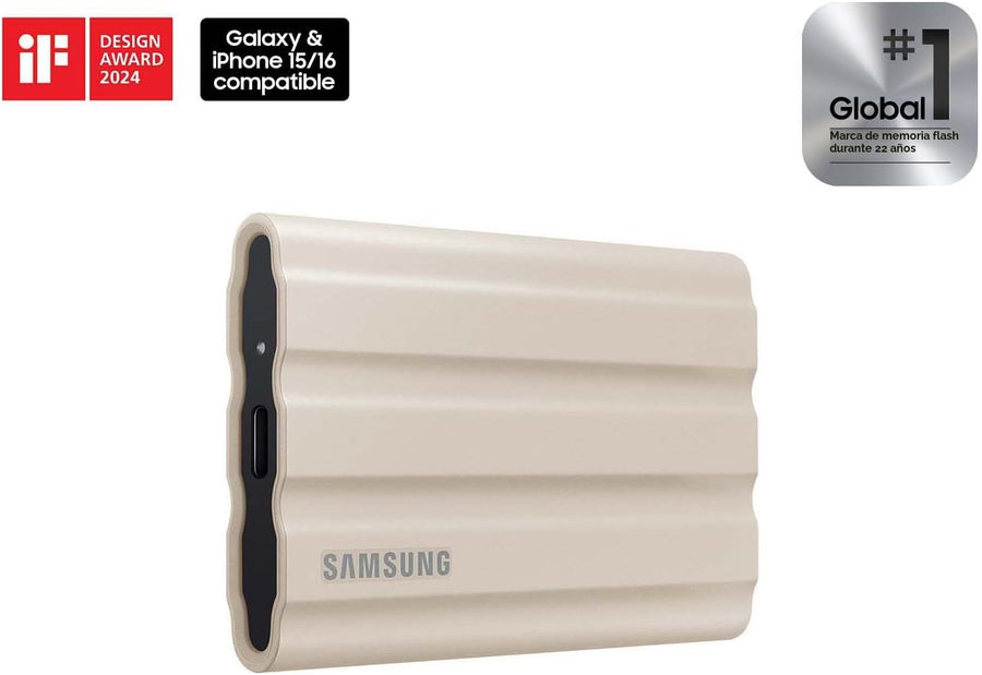 Samsung SSD portátil T7 Shield de 1 TB, USB 3.2 Gen 2, hasta 1.050...