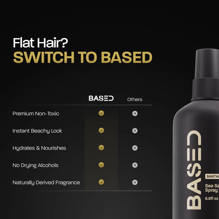 BASED Spray de Sal Marina, Spray de Sal Marina con Acabado Natural...