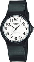 Casio Serie MQ24 | Reloj analógico de cuarzo para hombres | Resistente al agua | Caja de resina | Correa de resina | Cristal de resina | Tres agujas analógicas (HR, Min, SEC) | Diseño clásico de Casio | Batería de 3 años