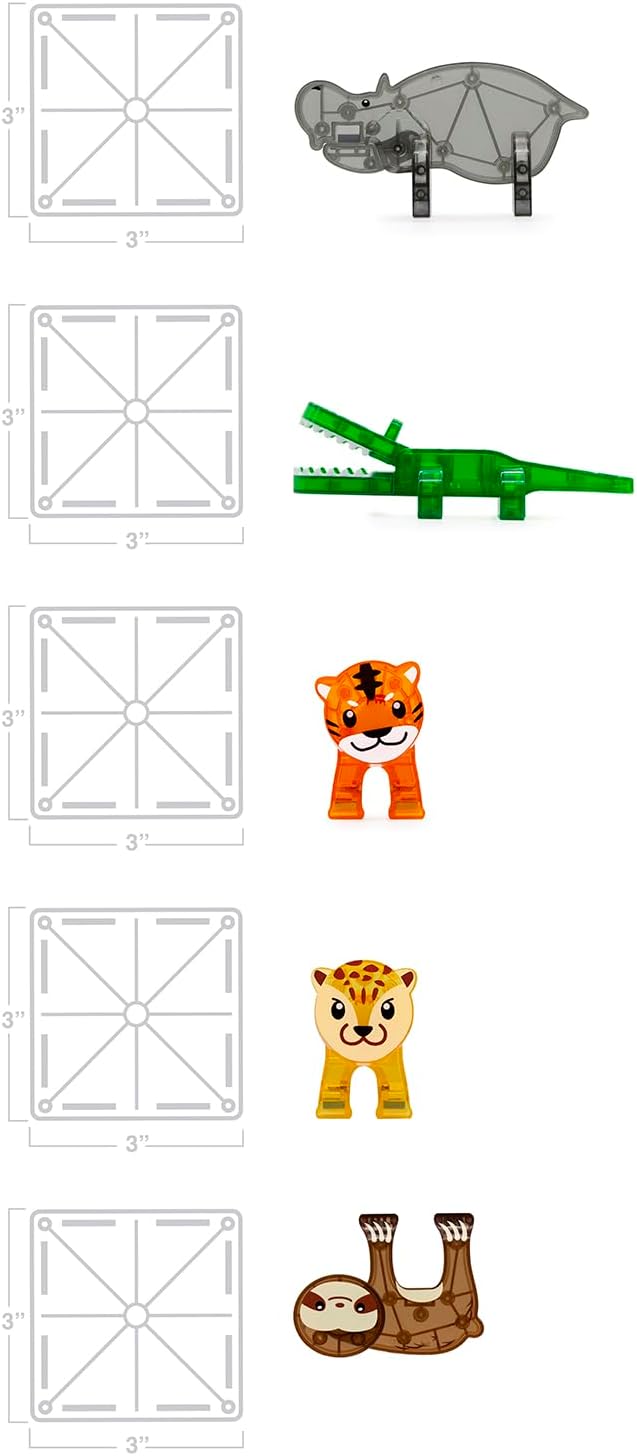MAGNA-TILES Jungle Animals - Juego de construcción