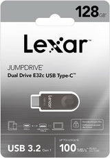 Lexar Unidad flash USB tipo C E32C de 128 GB, USB-A y USB-C 3.2 Gen...