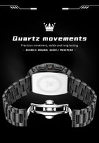 OLEVS Reloj para Hombres Analógico Cuarzo Lujo Diamante Resistente al Agua Cronógrafo Acero Inoxidable Carita Grande Cuadrado Fecha Fase Lunar Romano Relojes de Vestir para Hombres
