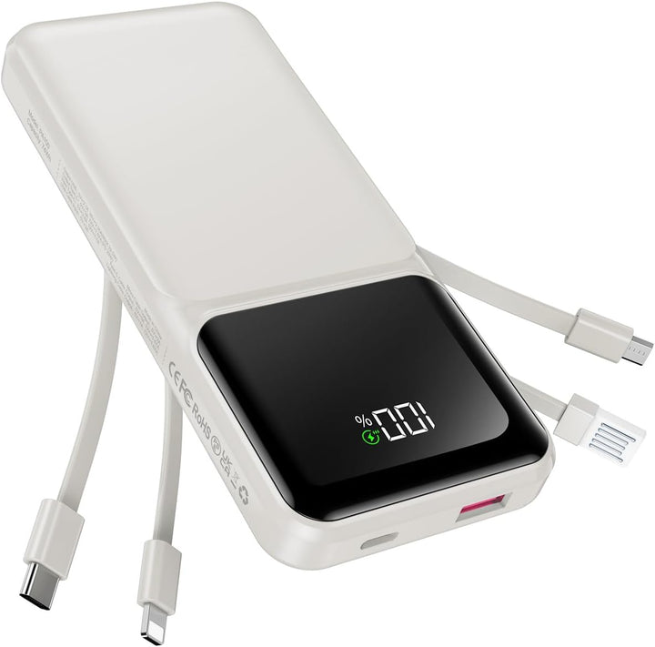 Cargador portátil con cable integrado, pantalla LED USB C de 20000...