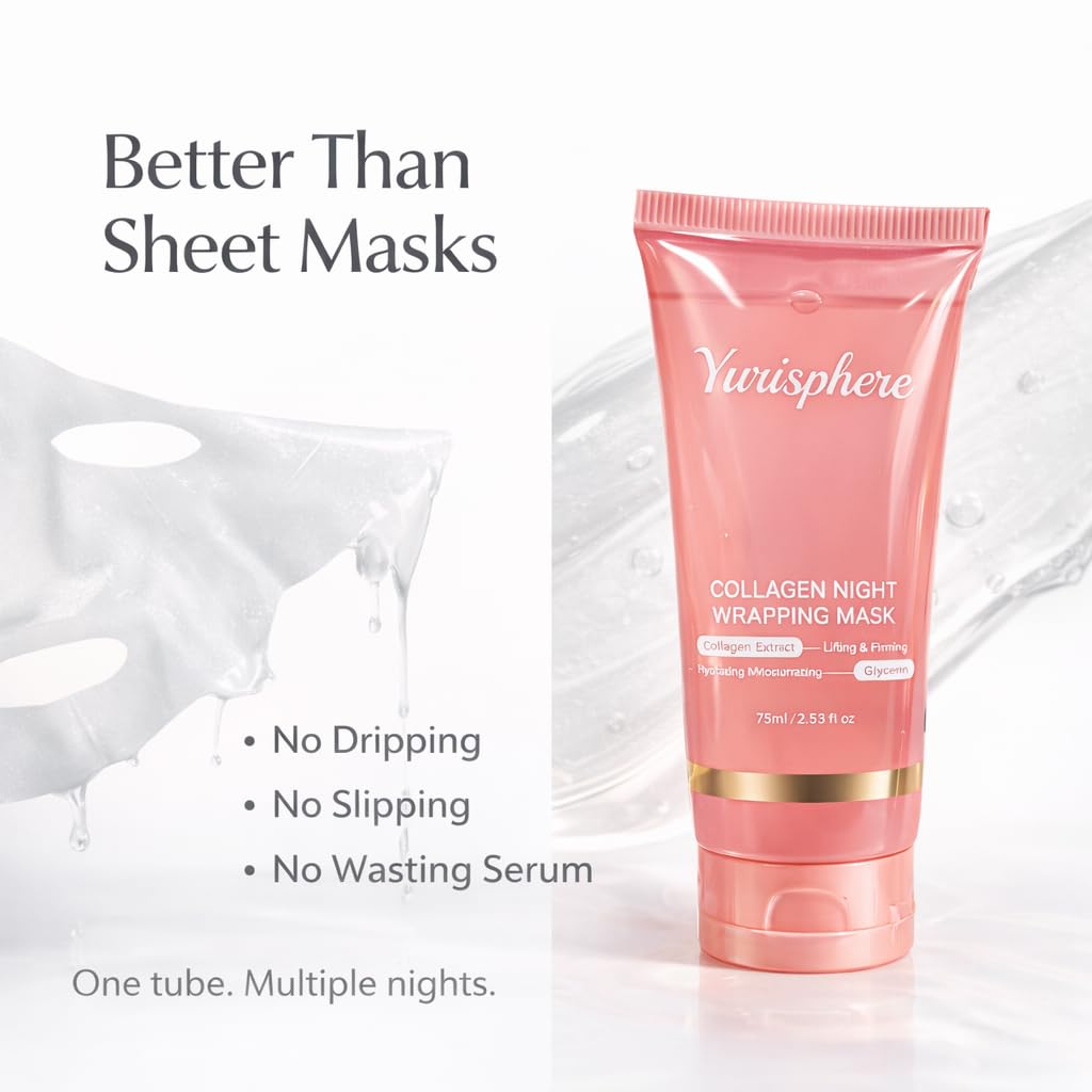 Yurisphere Máscara facial de colágeno para toda la noche, mascarill...