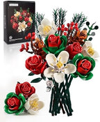 iATOM Juego de construcción de ramo de flores, kits de colección botánica de rosas moradas para mujeres adultas, regalo para el día de la madre para ella/mamá/novia/esposa/pareja, decoración gótica mo