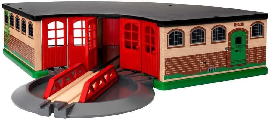 Brio World - 33736 Grand Roundhouse | Accesorio de tren de juguete de 2 piezas para niños a partir de 3 años