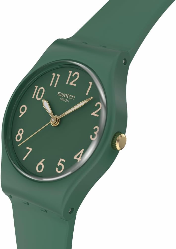 Swatch Señora Reloj de mujer Casual Polímero Cuarzo Verde Impermeable Notas de Pecan